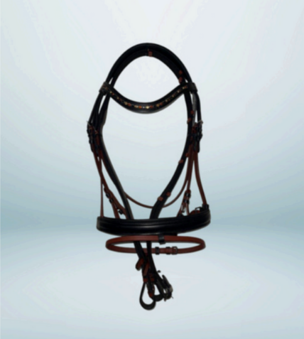 Walf Exports Leather Bridle with Leather Reins
