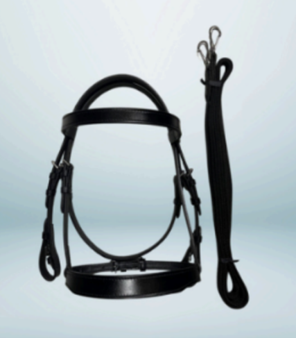 Walf Exports Leather Bridle With Leather/Web Reins