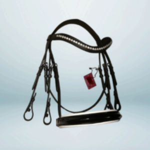 Walf Exports Patent Leather Bridle With Leather Reins