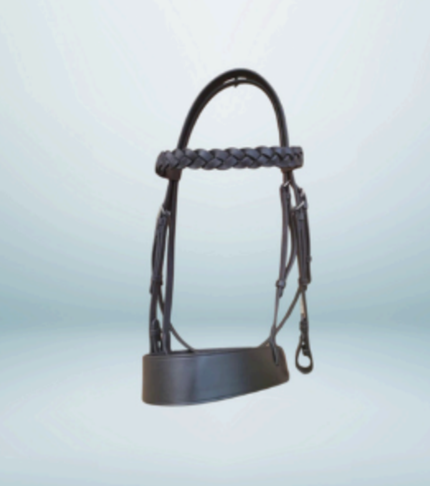 Walf Exports Patent Leather Bridle With Leather Reins