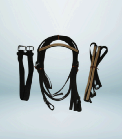 Walf Exports Western PP Headstall With Carved Leather