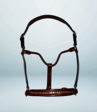 Walf Exports Leather Padded Halter With Stones