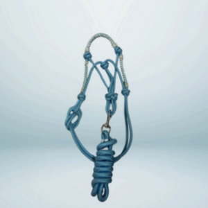 Walf Exports Leather Braided Rope Halter With Lead Rope
