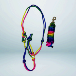 Walf Exports Nylon Rainbow Rope Halter With Lead Rope