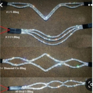 Walf Exports Curved Browband With Embedded Crystals Design