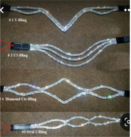 Walf Exports Curved Browband With Embedded Crystals Design