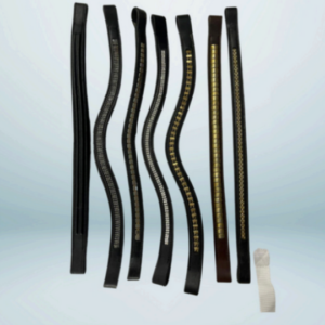 Walf Exports Curved Leather Browband With Stud And Stones Designs