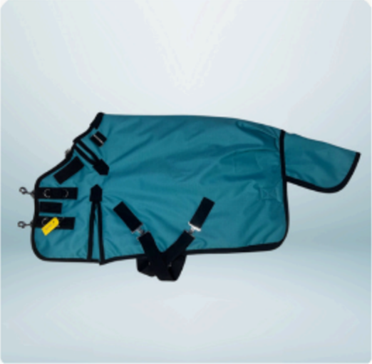 Walf Exports Miniature 1200D No Fill Polyester Rug Teal With Black