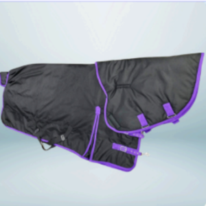 Walf Exports 1200D 350G Fill Polyester Combo Rug Black With Purple