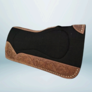 Walf Exports Western Handcrafted Tooled Leather Saddle Pad