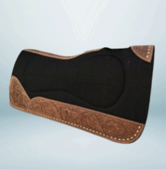 Walf Exports Western Handcrafted Tooled Leather Saddle Pad